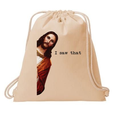 I Saw That Funny Jesus Christian Drawstring Bag