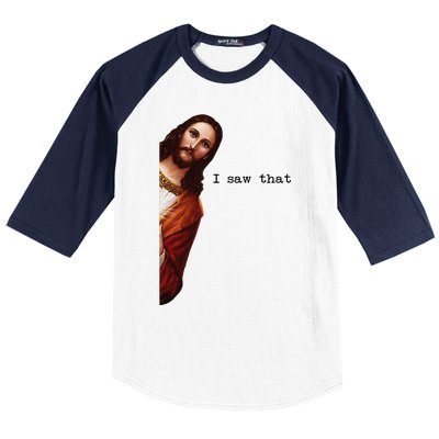 I Saw That Funny Jesus Christian Baseball Sleeve Shirt