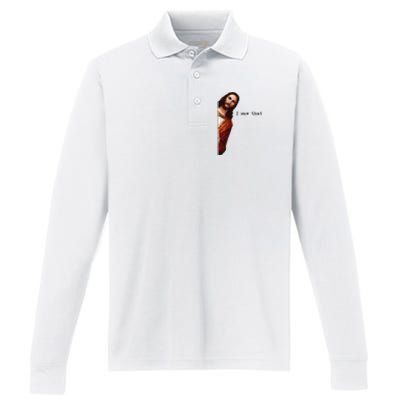 I Saw That Funny Jesus Christian Performance Long Sleeve Polo