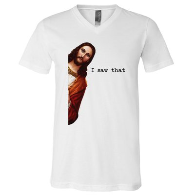 I Saw That Funny Jesus Christian V-Neck T-Shirt