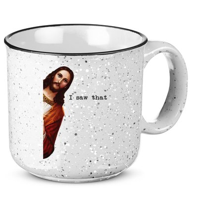 I Saw That Funny Jesus Christian 15oz Campfire Ceramic Mug