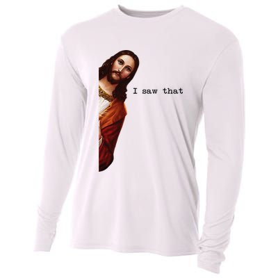 I Saw That Funny Jesus Christian Cooling Performance Long Sleeve Crew