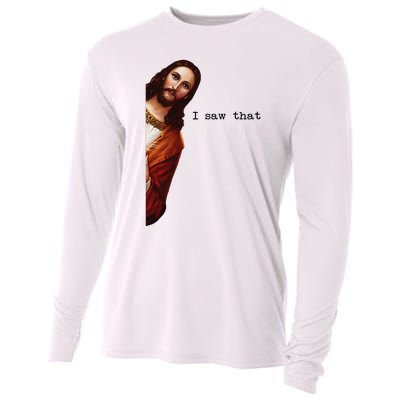 I Saw That Funny Jesus Christian Cooling Performance Long Sleeve Crew