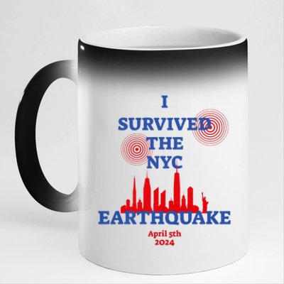 I Survived The Nyc Earthquake 2024 11oz Black Color Changing Mug