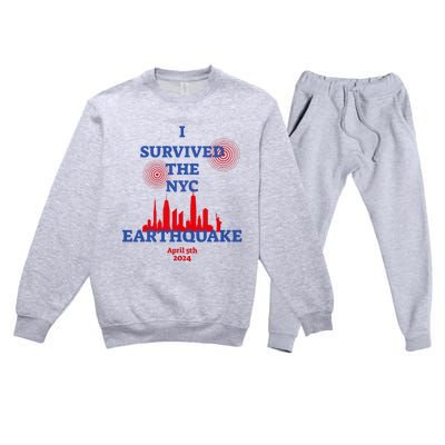 I Survived The Nyc Earthquake 2024 Premium Crewneck Sweatsuit Set