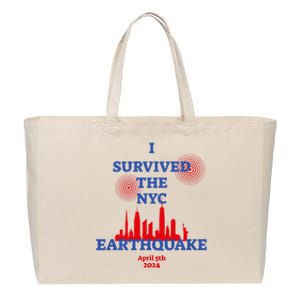 I Survived The Nyc Earthquake 2024 Cotton Canvas Jumbo Tote