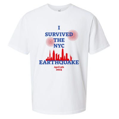 I Survived The Nyc Earthquake 2024 Sueded Cloud Jersey T-Shirt