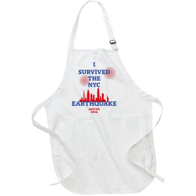 I Survived The Nyc Earthquake 2024 Full-Length Apron With Pockets