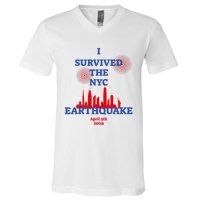 I Survived The Nyc Earthquake 2024 V-Neck T-Shirt