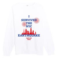 I Survived The Nyc Earthquake 2024 Premium Crewneck Sweatshirt