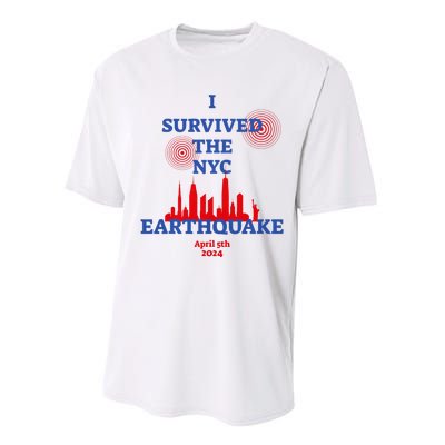 I Survived The Nyc Earthquake 2024 Performance Sprint T-Shirt