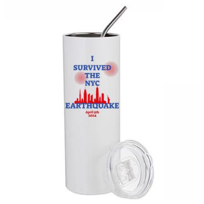 I Survived The Nyc Earthquake 2024 Stainless Steel Tumbler