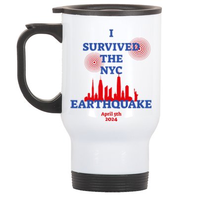 I Survived The Nyc Earthquake 2024 Stainless Steel Travel Mug