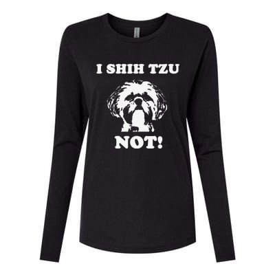 I Shih Tzu Not Funny Dog Lover Womens Cotton Relaxed Long Sleeve T-Shirt