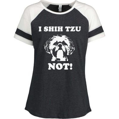 I Shih Tzu Not Funny Dog Lover Enza Ladies Jersey Colorblock Tee