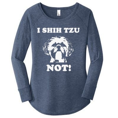 I Shih Tzu Not Funny Dog Lover Women's Perfect Tri Tunic Long Sleeve Shirt