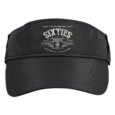 I Survived The Sixties Twice Built In 60s 60th Birthday Adult Drive Performance Visor