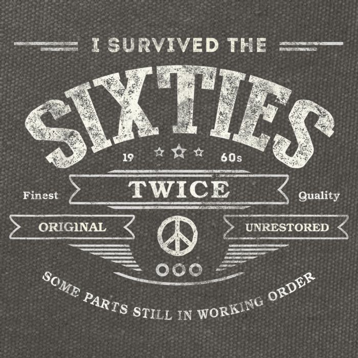 I Survived The Sixties Twice Built In 60s 60th Birthday Cotton Canvas Backpack