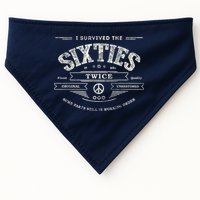 I Survived The Sixties Twice Built In 60s 60th Birthday USA-Made Doggie Bandana