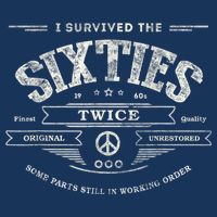 I Survived The Sixties Twice Built In 60s 60th Birthday Drawstring Bag