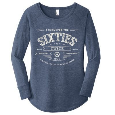 I Survived The Sixties Twice Built In 60s 60th Birthday Women's Perfect Tri Tunic Long Sleeve Shirt