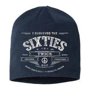 I Survived The Sixties Twice Built In 60s 60th Birthday Sustainable Beanie