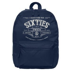 I Survived The Sixties Twice Built In 60s 60th Birthday 16 in Basic Backpack