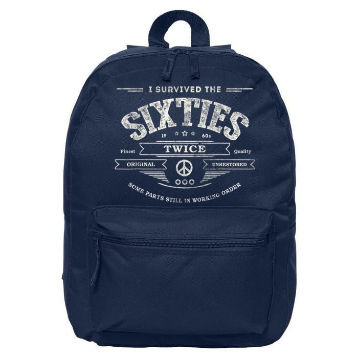 I Survived The Sixties Twice Built In 60s 60th Birthday 16 in Basic Backpack