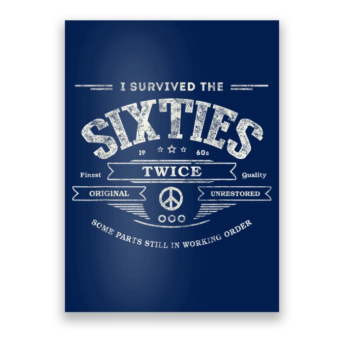 I Survived The Sixties Twice Built In 60s 60th Birthday Poster