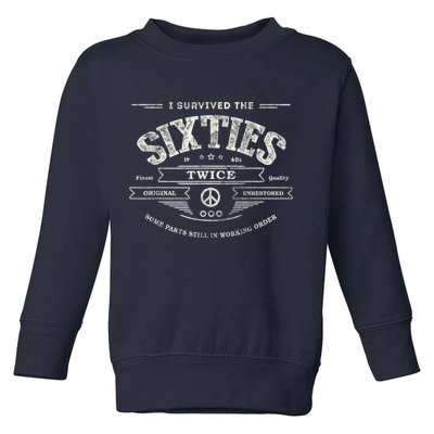I Survived The Sixties Twice Built In 60s 60th Birthday Toddler Sweatshirt