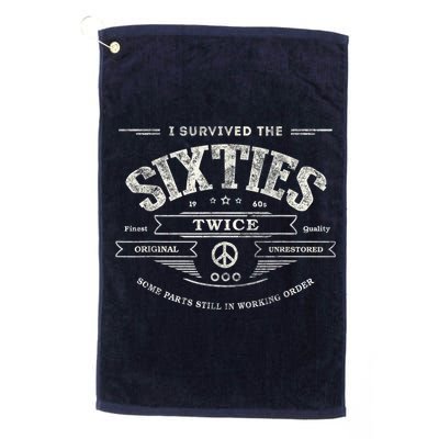 I Survived The Sixties Twice Built In 60s 60th Birthday Golf Towel
