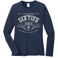 I Survived The Sixties Twice Built In 60s 60th Birthday Ladies Long Sleeve Shirt