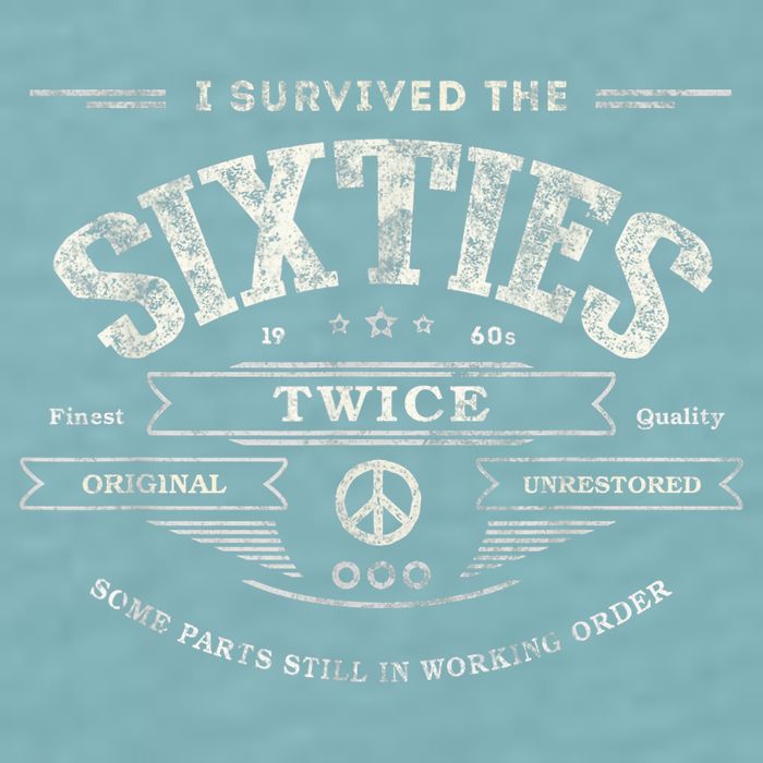 I Survived The Sixties Twice Built In 60s 60th Birthday Sueded Cloud Jersey T-Shirt