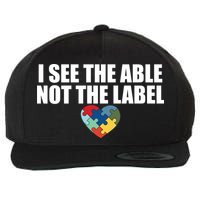 I See The ABLE Not The LABEL Wool Snapback Cap