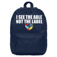 I See The ABLE Not The LABEL 16 in Basic Backpack