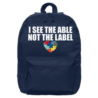 I See The ABLE Not The LABEL 16 in Basic Backpack