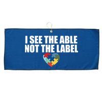 I See The ABLE Not The LABEL Large Microfiber Waffle Golf Towel