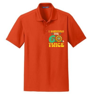 I Survived The 60s Twice Sixties 60s And 70s Year Sunflower Dry Zone Grid Polo