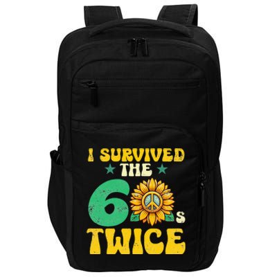 I Survived The 60s Twice Sixties 60s And 70s Year Sunflower Impact Tech Backpack