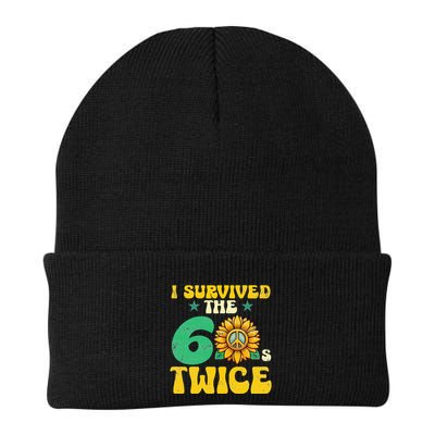 I Survived The 60s Twice Sixties 60s And 70s Year Sunflower Knit Cap Winter Beanie