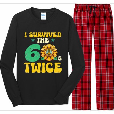 I Survived The 60s Twice Sixties 60s And 70s Year Sunflower Long Sleeve Pajama Set