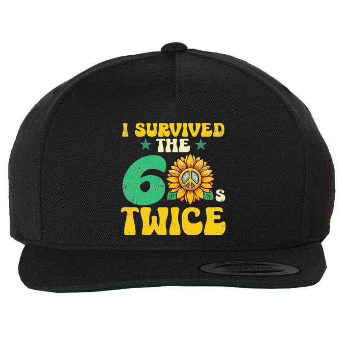 I Survived The 60s Twice Sixties 60s And 70s Year Sunflower Wool Snapback Cap