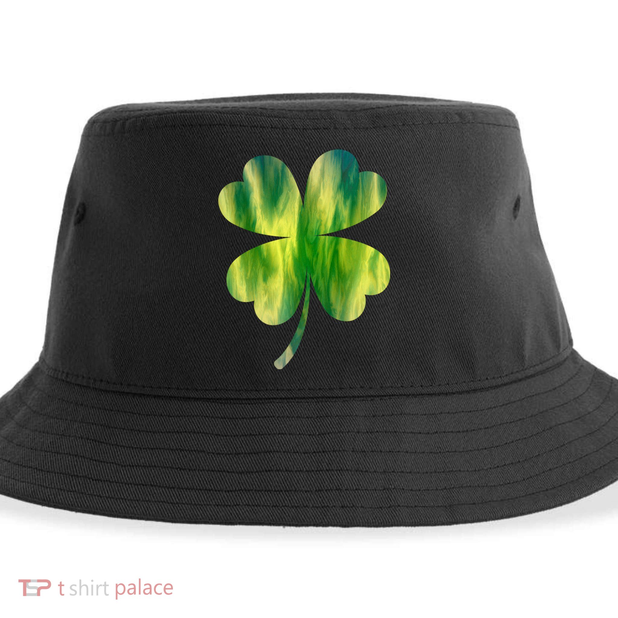 Irish Shamrock Tie Dye Happy St Patrick's Day Go Lucky Gift Sustainable Bucket Hat