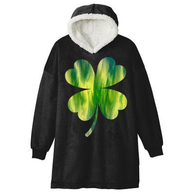 Irish Shamrock Tie Dye Happy St Patrick's Day Go Lucky Gift Hooded Wearable Blanket