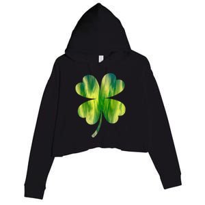 Irish Shamrock Tie Dye Happy St Patrick's Day Go Lucky Gift Crop Fleece Hoodie