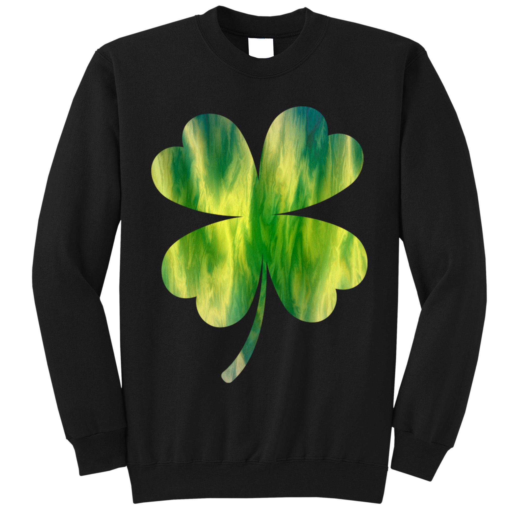 Irish Shamrock Tie Dye Happy St Patrick's Day Go Lucky Gift Tall Sweatshirt