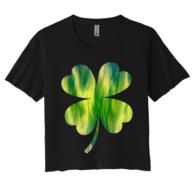 Irish Shamrock Tie Dye Happy St Patrick's Day Go Lucky Gift Crop Top