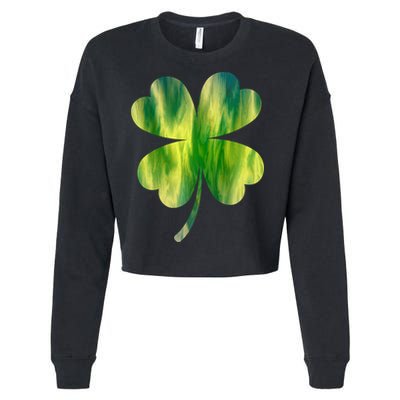 Irish Shamrock Tie Dye Happy St Patrick's Day Go Lucky Gift Cropped Pullover Crew