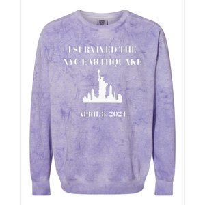 I Survived The Nyc Earthquake Colorblast Crewneck Sweatshirt