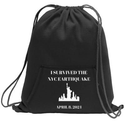 I Survived The Nyc Earthquake Sweatshirt Cinch Pack Bag